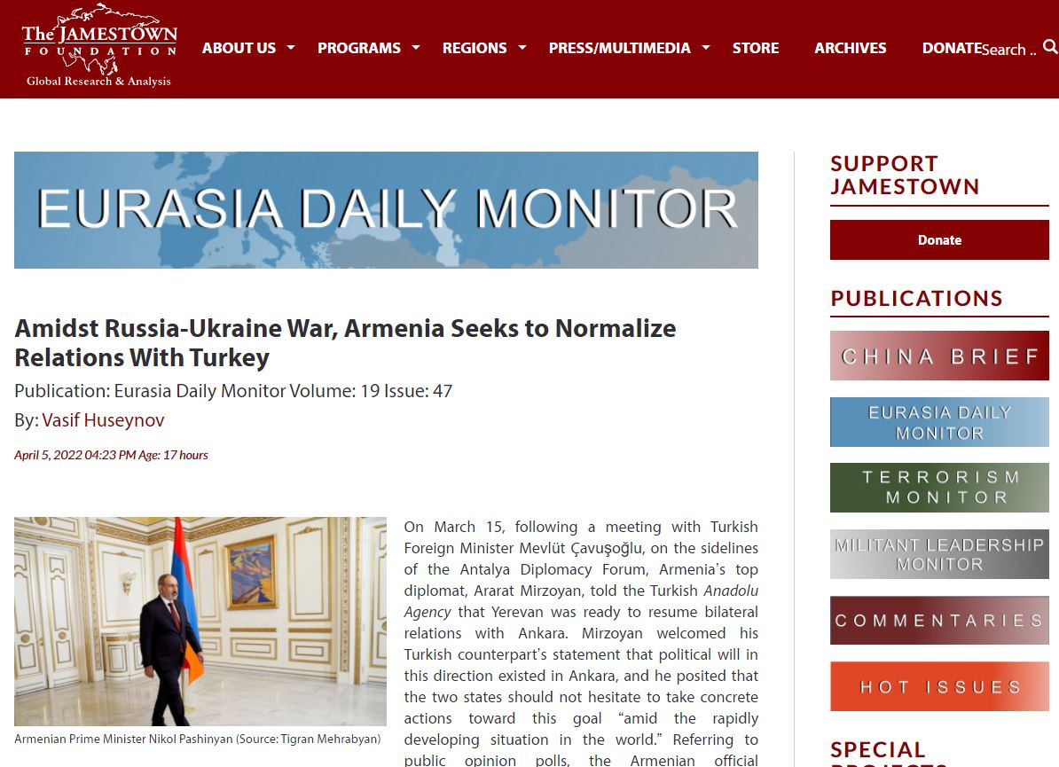 Amidst Russia-Ukraine War, Armenia Seeks to Normalize Relations With Turkey