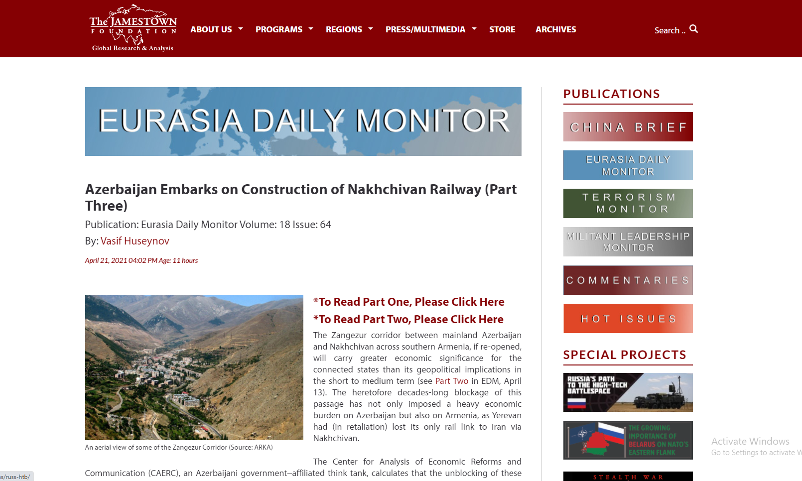 Azerbaijan Embarks on Construction of Nakhchivan Railway (Part Three)