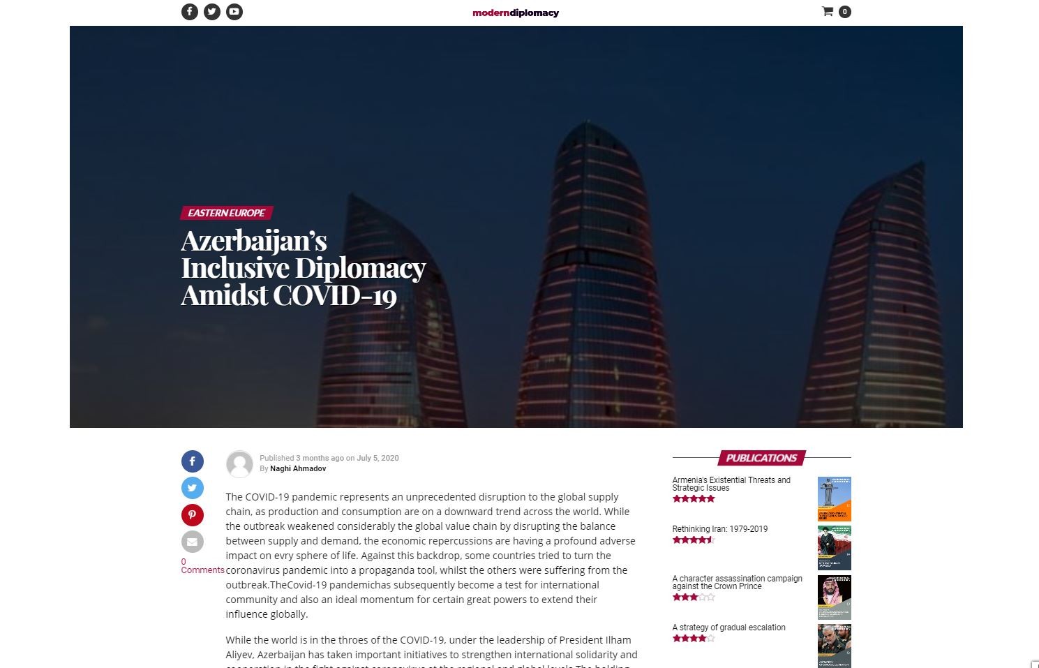 Azerbaijan’s Inclusive Diplomacy Amidst COVID-19