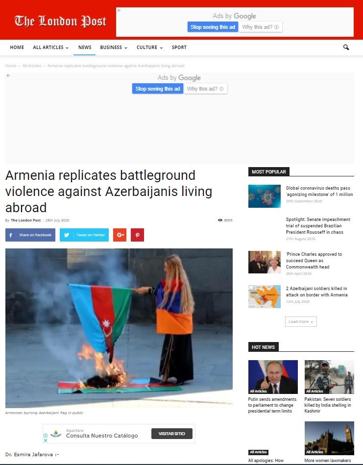 Armenia replicates battleground violence against Azerbaijanis living abroad