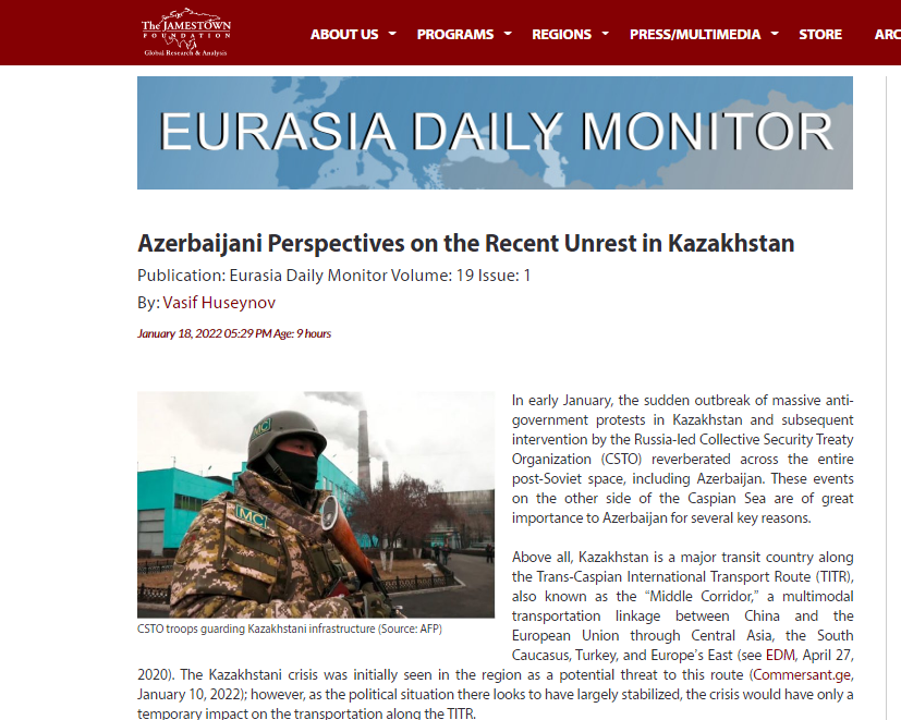 Azerbaijani Perspectives on the Recent Unrest in Kazakhstan