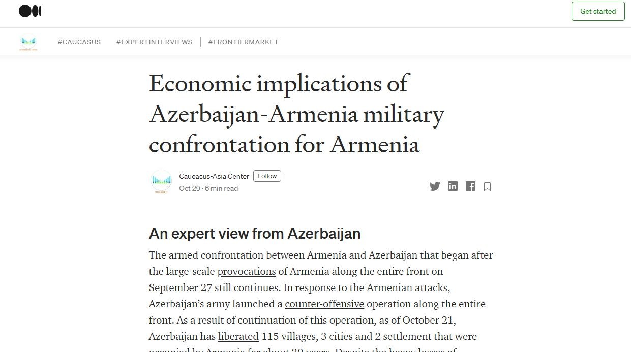 Economic implications of Azerbaijan-Armenia military confrontation for Armenia