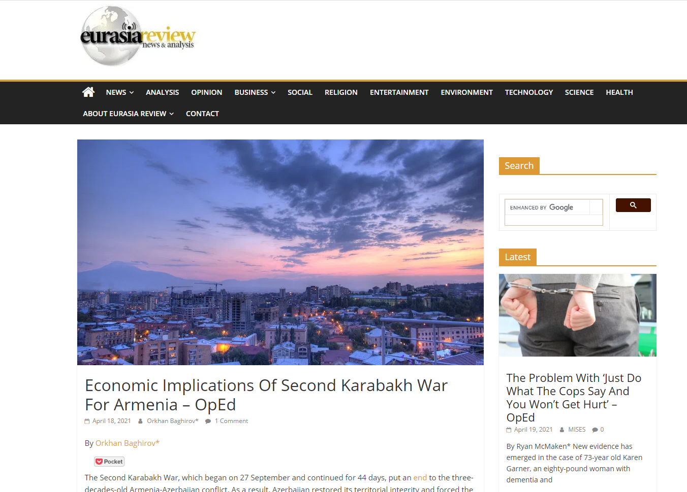 Economic Implications Of Second Karabakh War For Armenia – OpEd