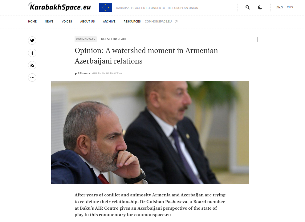 Opinion: A watershed moment in Armenian-Azerbaijani relations