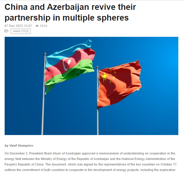 China and Azerbaijan revive their partnership in multiple spheres