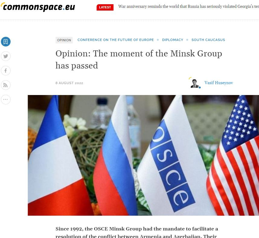 Opinion: The moment of the Minsk Group has passed