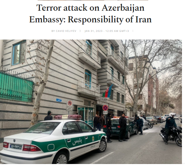 Terror attack on Azerbaijan Embassy: Responsibility of Iran