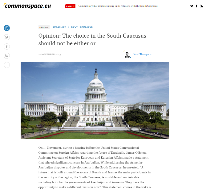 Opinion: The choice in the South Caucasus should not be either or