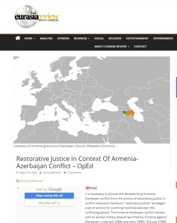 Restorative Justice In Context Of Armenia-Azerbaijan Conflict – OpEd