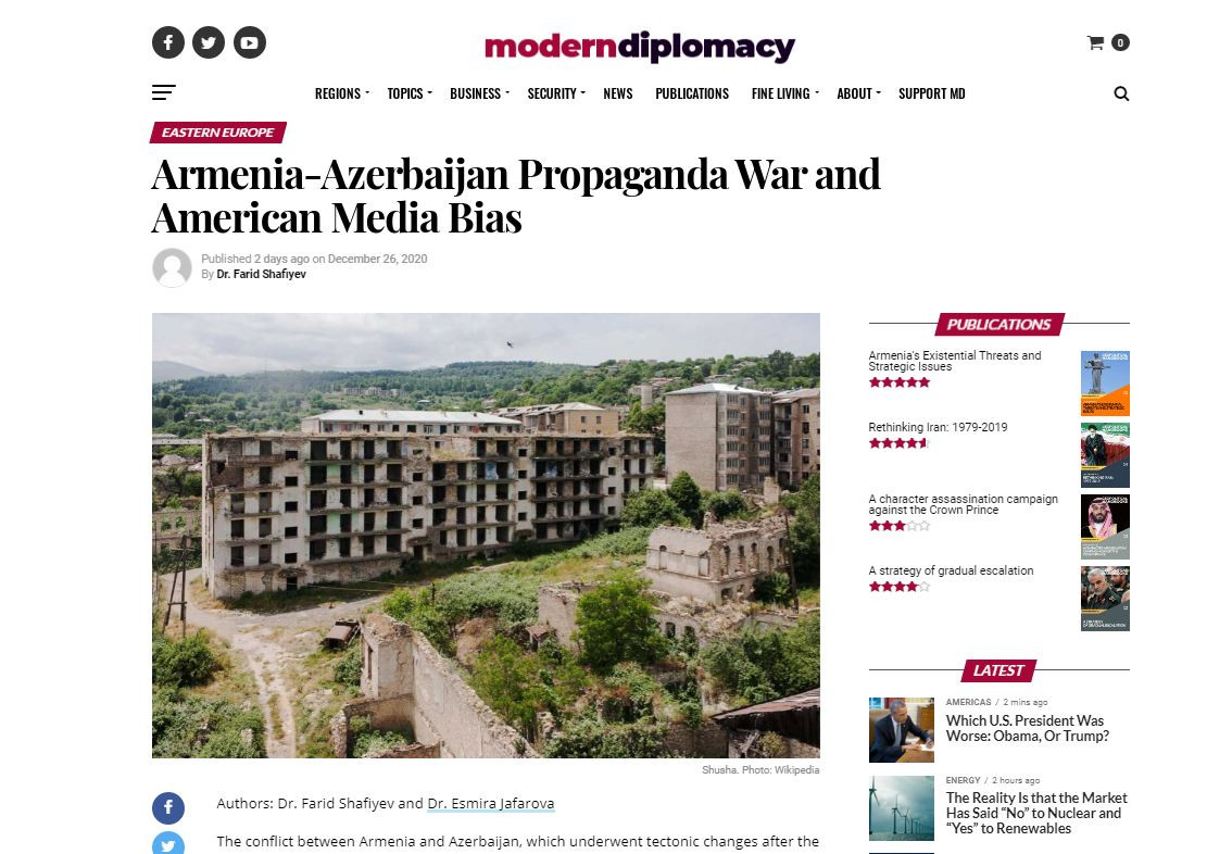 Armenia-Azerbaijan Propaganda War and American Media Bias