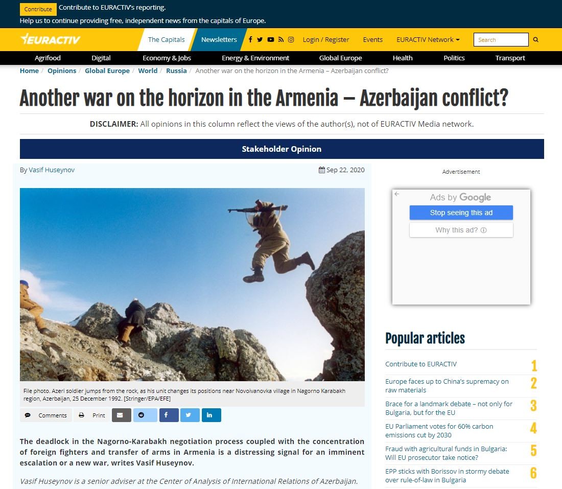 Another war on the horizon in the Armenia – Azerbaijan conflict?