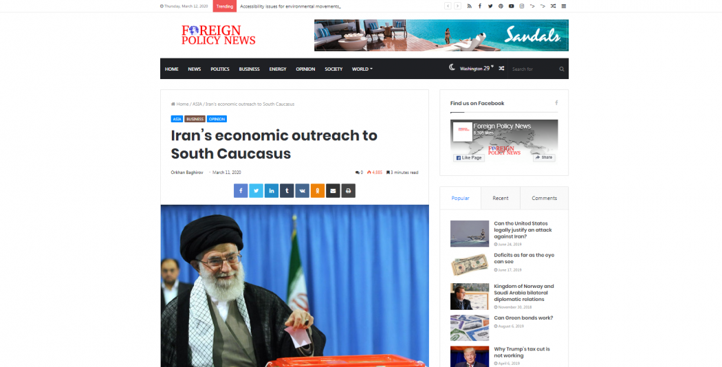 Iran’s economic outreach to South Caucasus