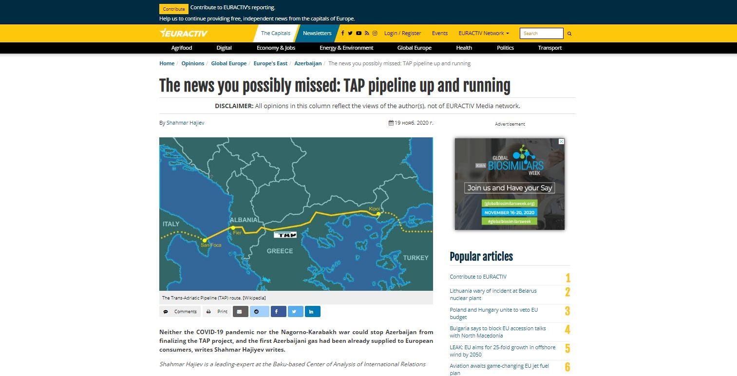 The news you possibly missed: TAP pipeline up and running