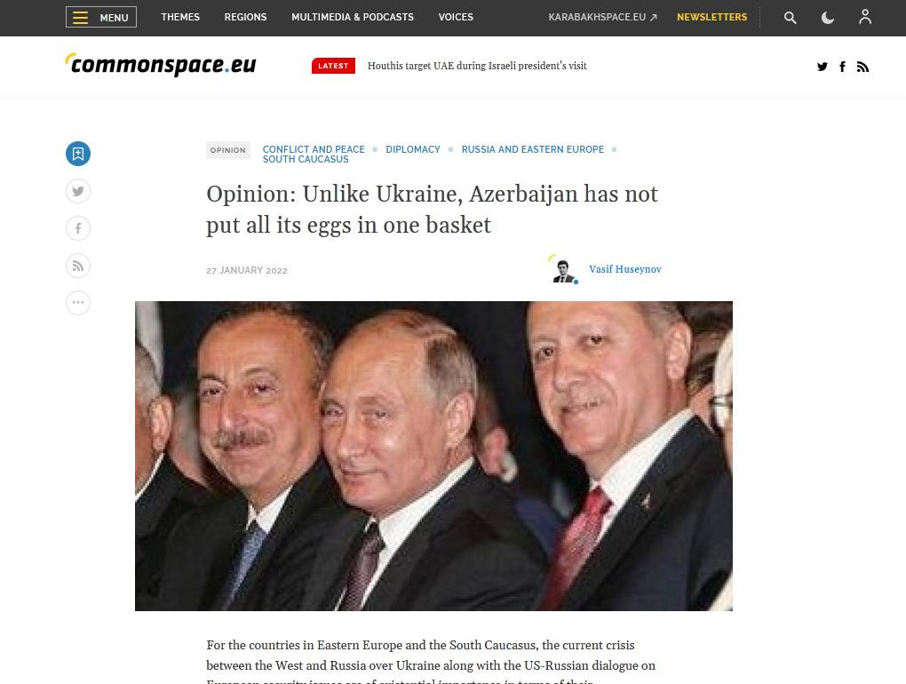 Ukraynadan fərqli olaraq, Azərbaycan “yumurtaları bir səbətə yığmayıb” 