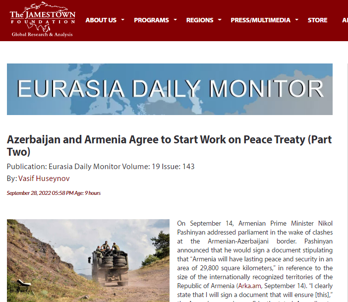 Azerbaijan and Armenia Agree to Start Work on Peace Treaty (Part Two)