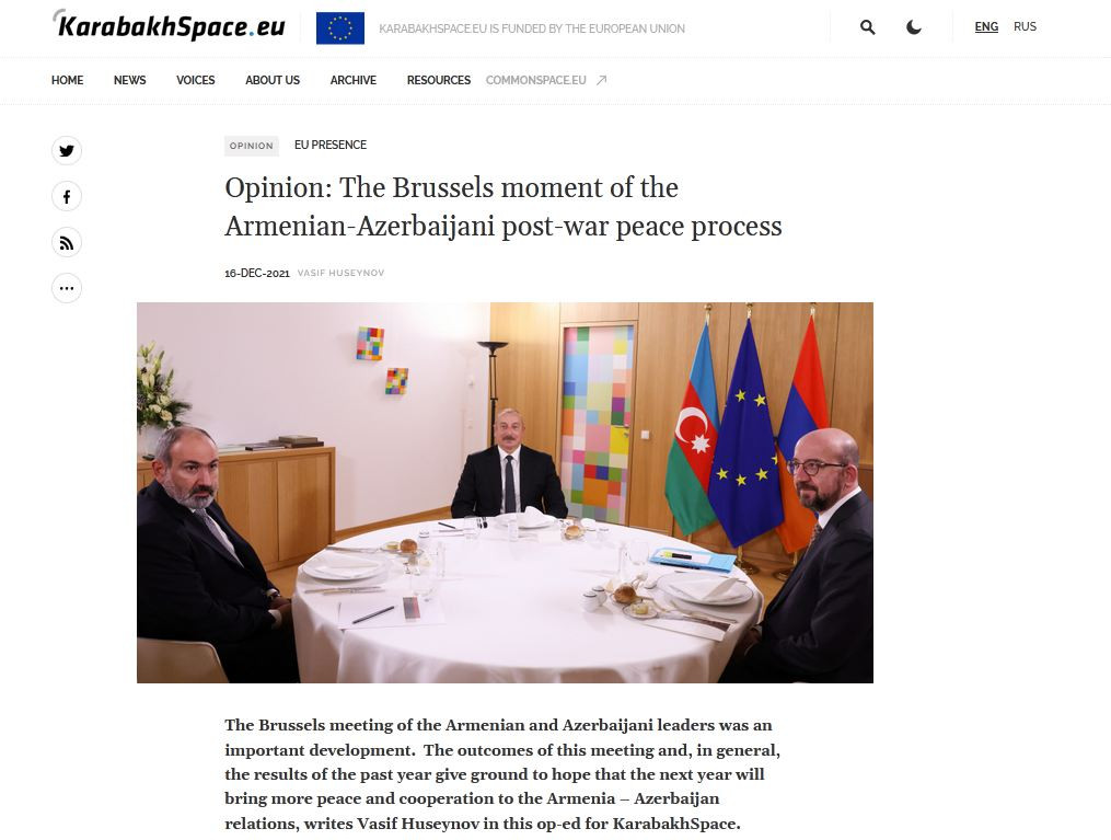 Opinion: The Brussels moment of the Armenian-Azerbaijani post-war peace process