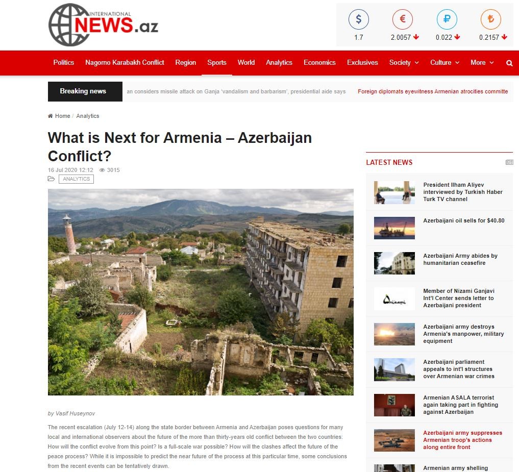 What is Next for Armenia – Azerbaijan Conflict?