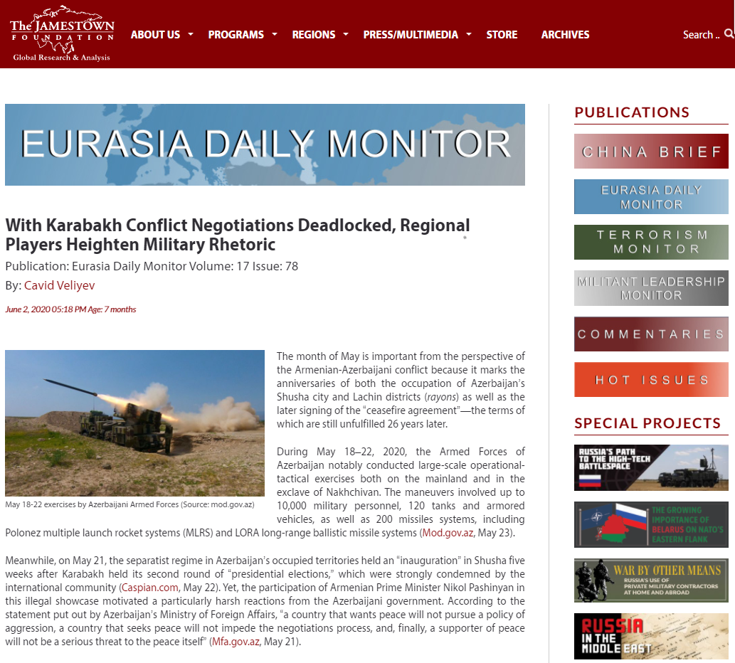 With Karabakh Conflict Negotiations Deadlocked, Regional Players Heighten Military Rhetoric