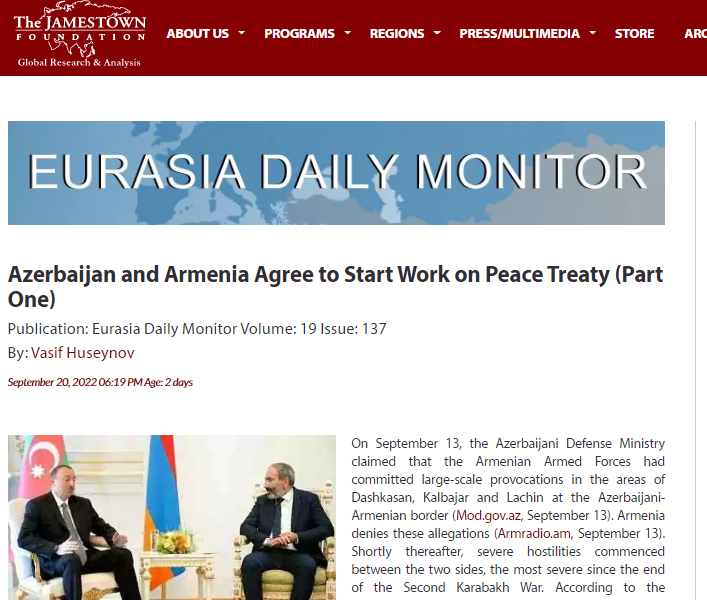 Azerbaijan and Armenia Agree to Start Work on Peace Treaty (Part One)