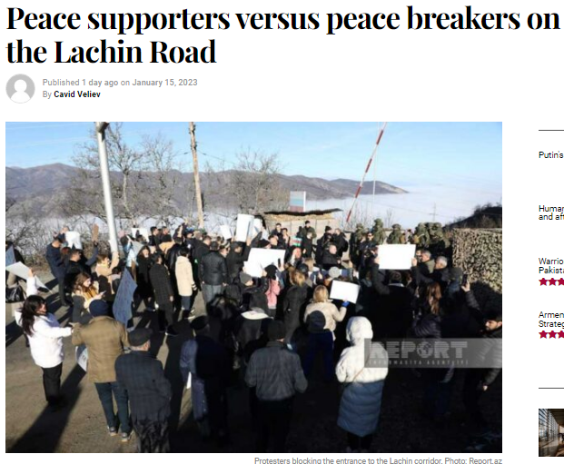 Peace supporters versus peace breakers on the Lachin Road