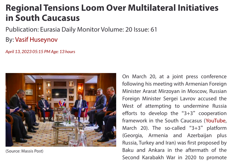 Regional Tensions Loom Over Multilateral Initiatives in South Caucasus