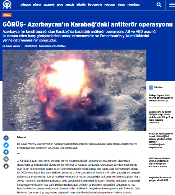 GÖRÜŞ- Azerbaycan'ın Karabağ'daki antiterör operasyonu