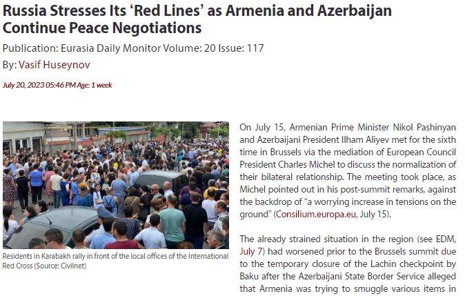 Russia Stresses Its ‘Red Lines’ as Armenia and Azerbaijan Continue Peace Negotiations