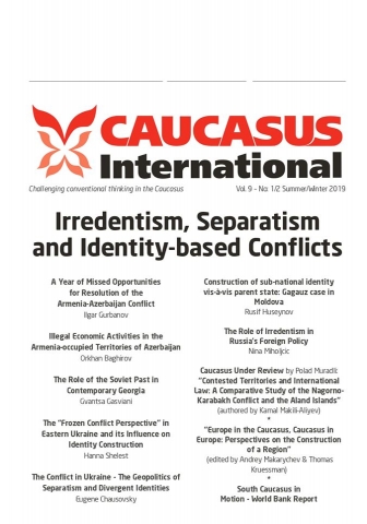 New issue of Caucasus International Journal titled “Irredentism, Separatism and Identity-based Conflicts” has been released