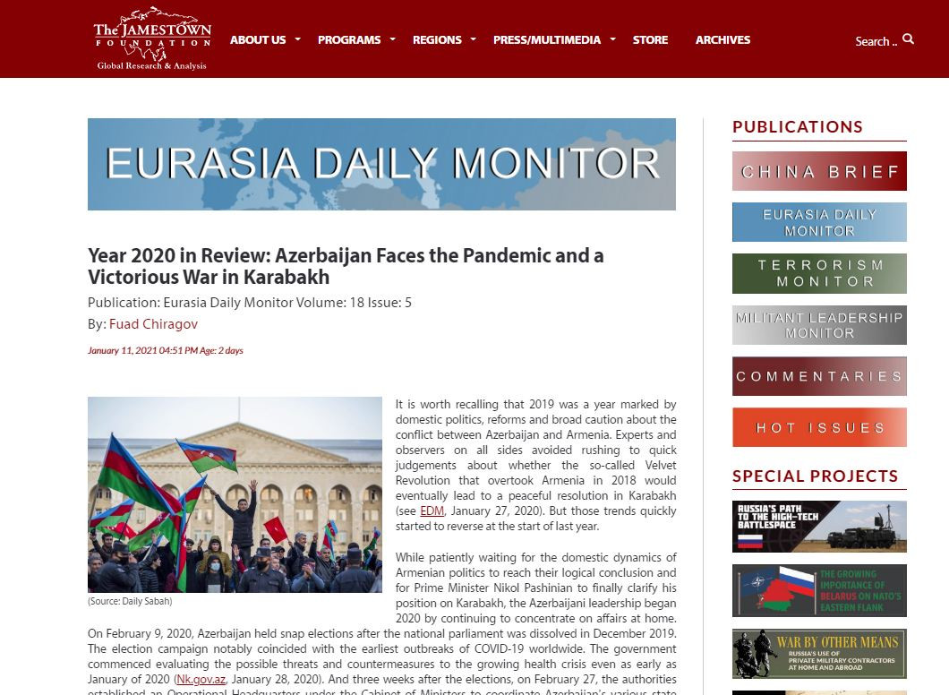 Year 2020 in Review: Azerbaijan Faces the Pandemic and a Victorious War in Karabakh