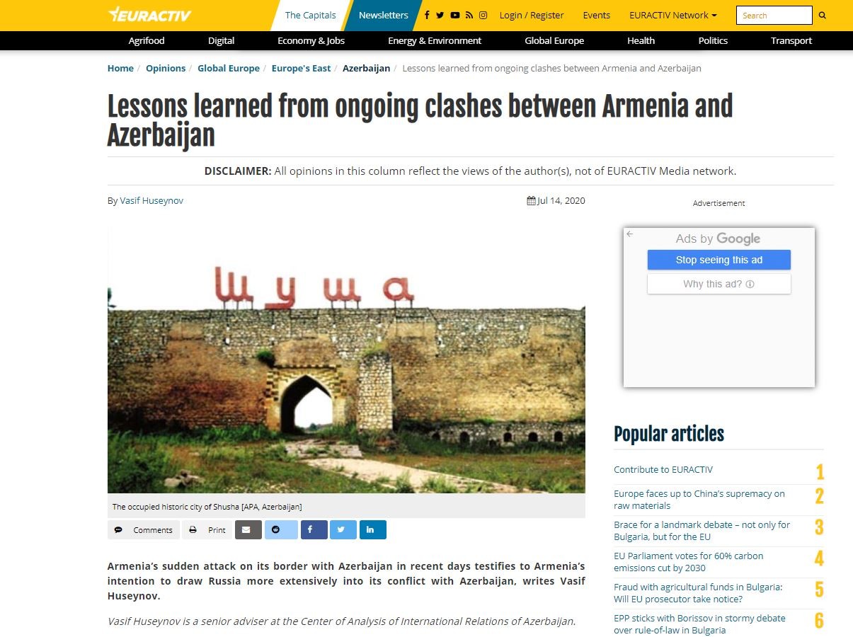 Lessons learned from ongoing clashes between Armenia and Azerbaijan