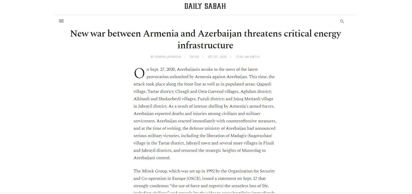 New war between Armenia and Azerbaijan threatens critical energy infrastructure