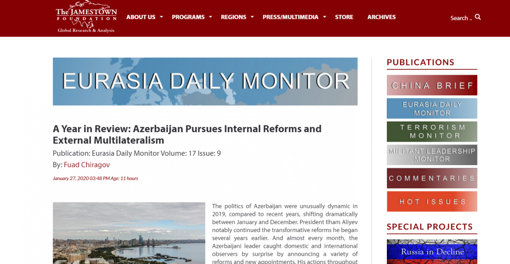 A Year in Review: Azerbaijan Pursues Internal Reforms and External Multilateralism