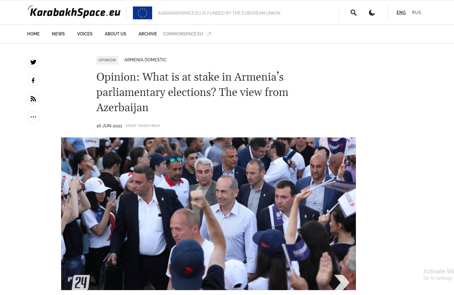 Opinion: What is at stake in Armenia’s parliamentary elections? The view from Azerbaijan