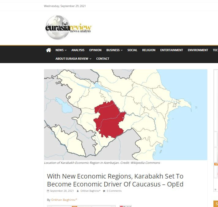 Благодаря новым экономическим регионам Карабах превратится в хаб Южного Кавказа