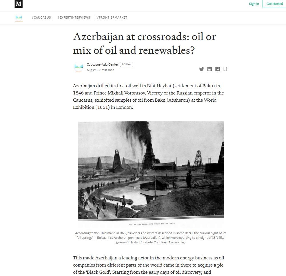 Azerbaijan at crossroads: oil or mix of oil and renewables?