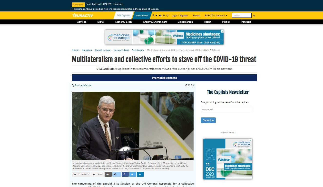 Multilateralism and collective efforts to stave off the COVID-19 threat