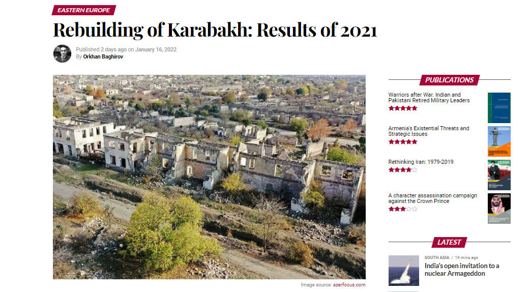 Rebuilding of Karabakh: Results of 2021