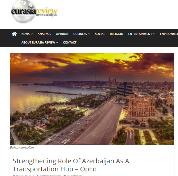 Strengthening role of Azerbaijan as a transportation hub