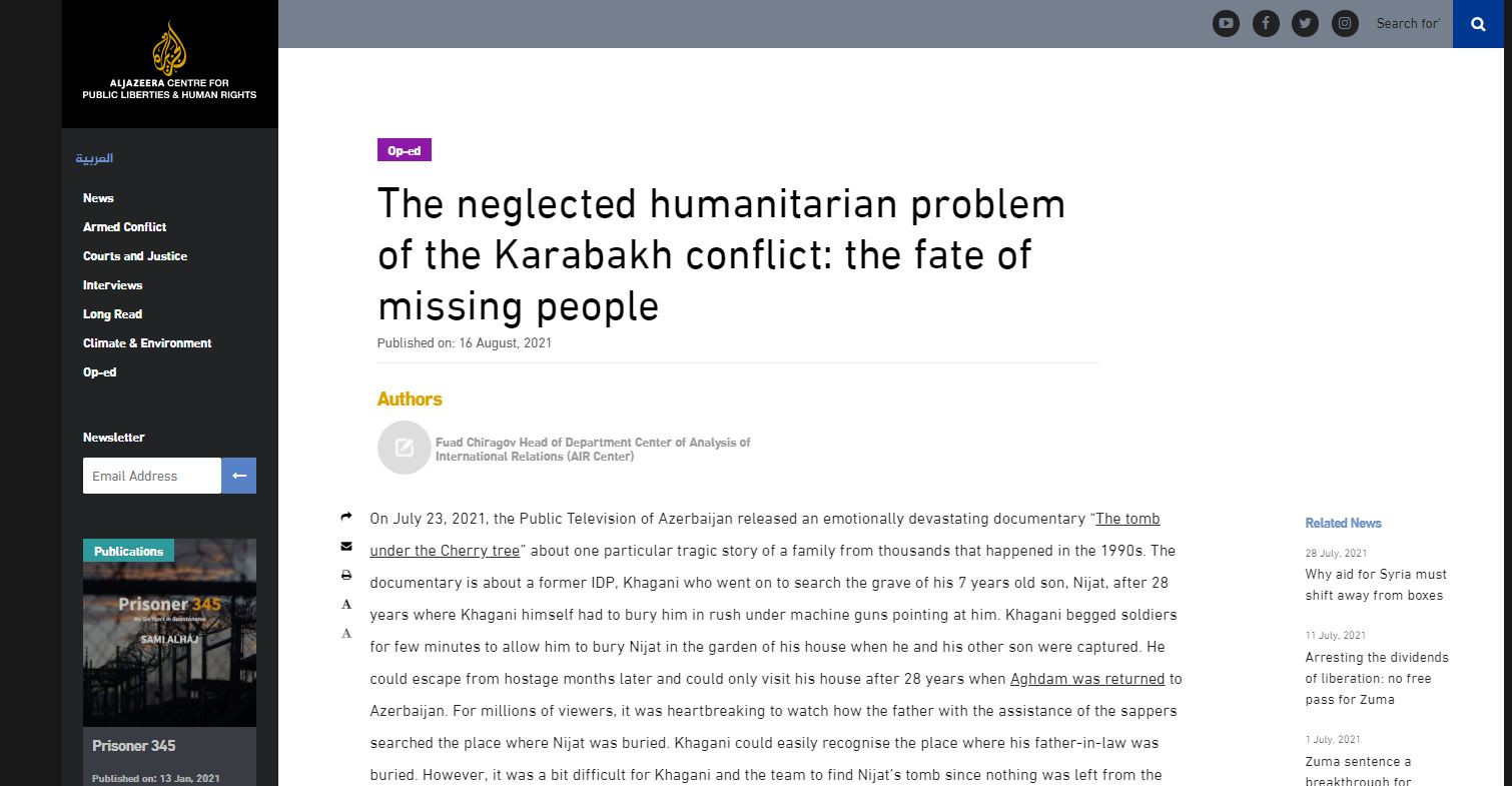The neglected humanitarian problem of the Karabakh conflict: the fate of missing people