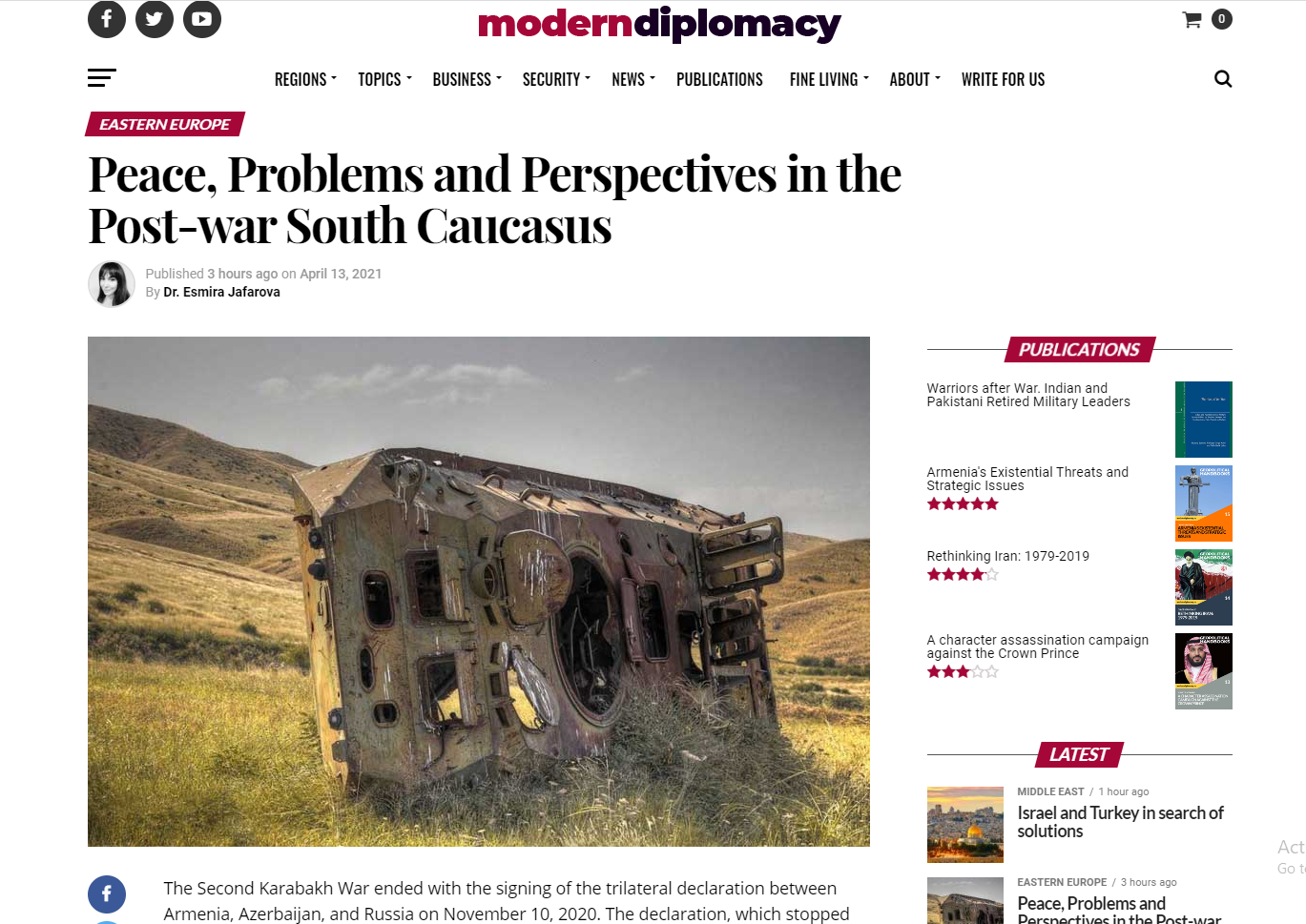 Peace, Problems and Perspectives in the Post-war South Caucasus