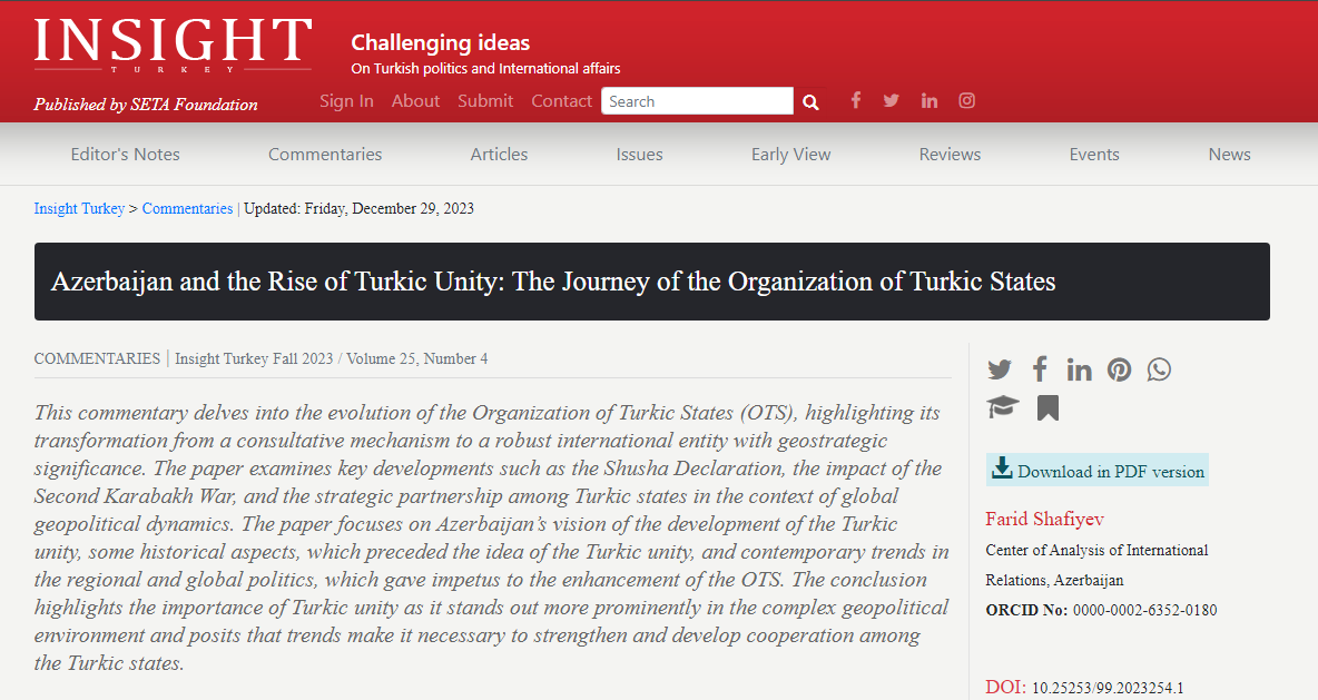 Azerbaijan and the Rise of Turkic Unity: The Journey of the Organization of Turkic States