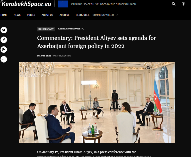 Commentary: President Aliyev sets agenda for Azerbaijani foreign policy in 2022