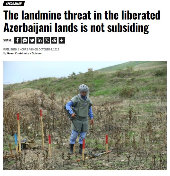 The landmine threat in the liberated Azerbaijani lands is not subsiding