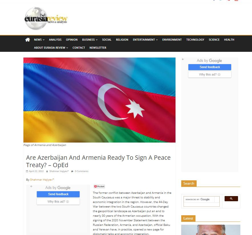 Are Azerbaijan And Armenia Ready To Sign A Peace Treaty? – OpEd