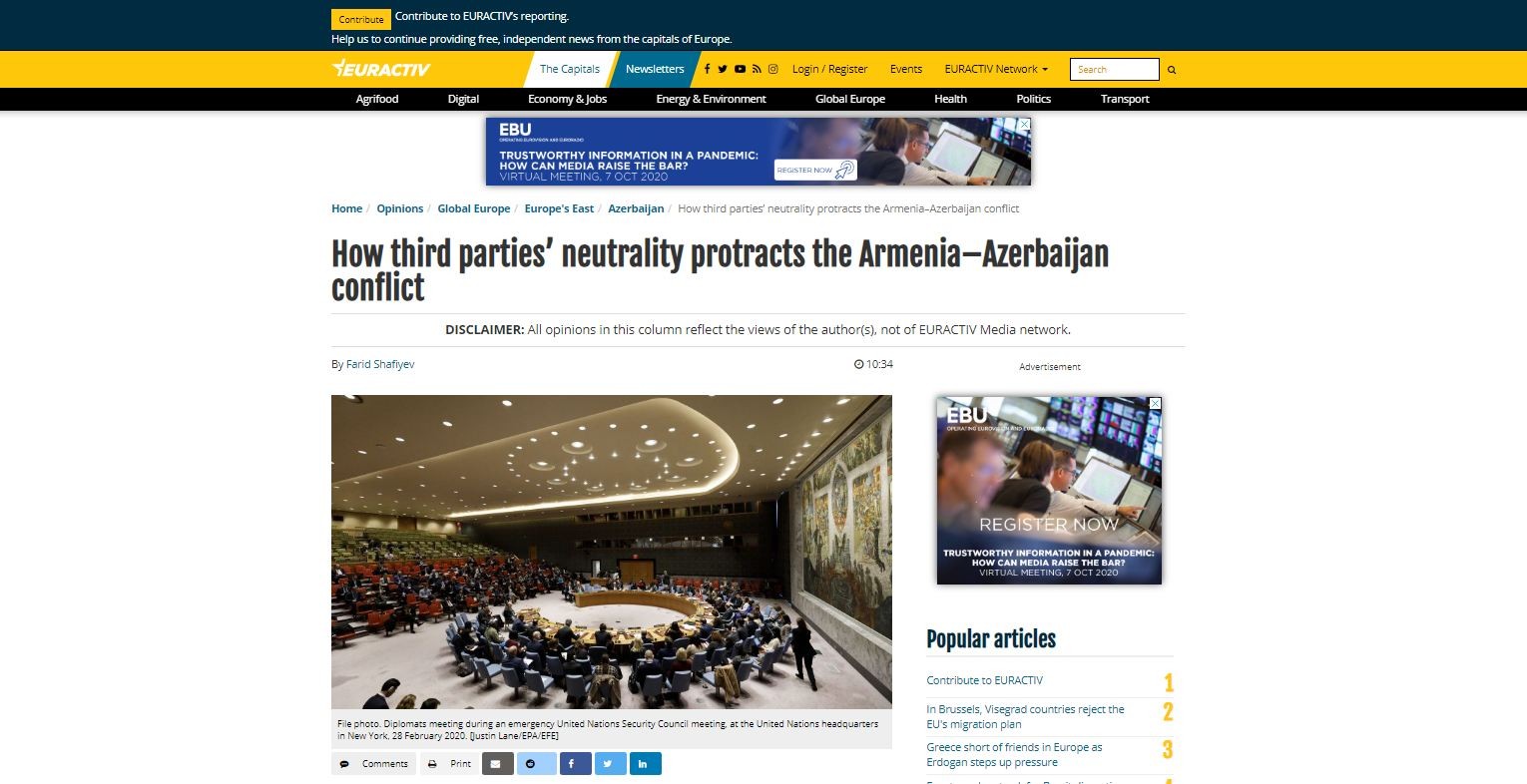 How third parties’ neutrality protracts the Armenia–Azerbaijan conflict