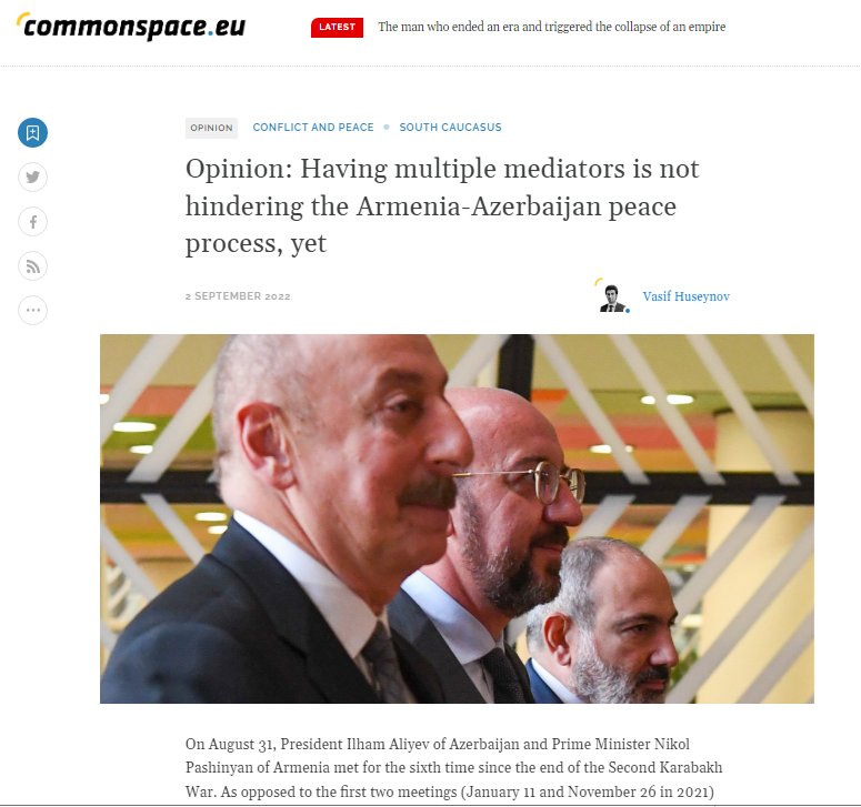 Opinion: Having multiple mediators is not hindering the Armenia-Azerbaijan peace process, yet