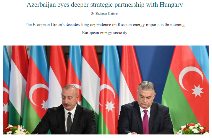 Azerbaijan eyes deeper strategic partnership with Hungary