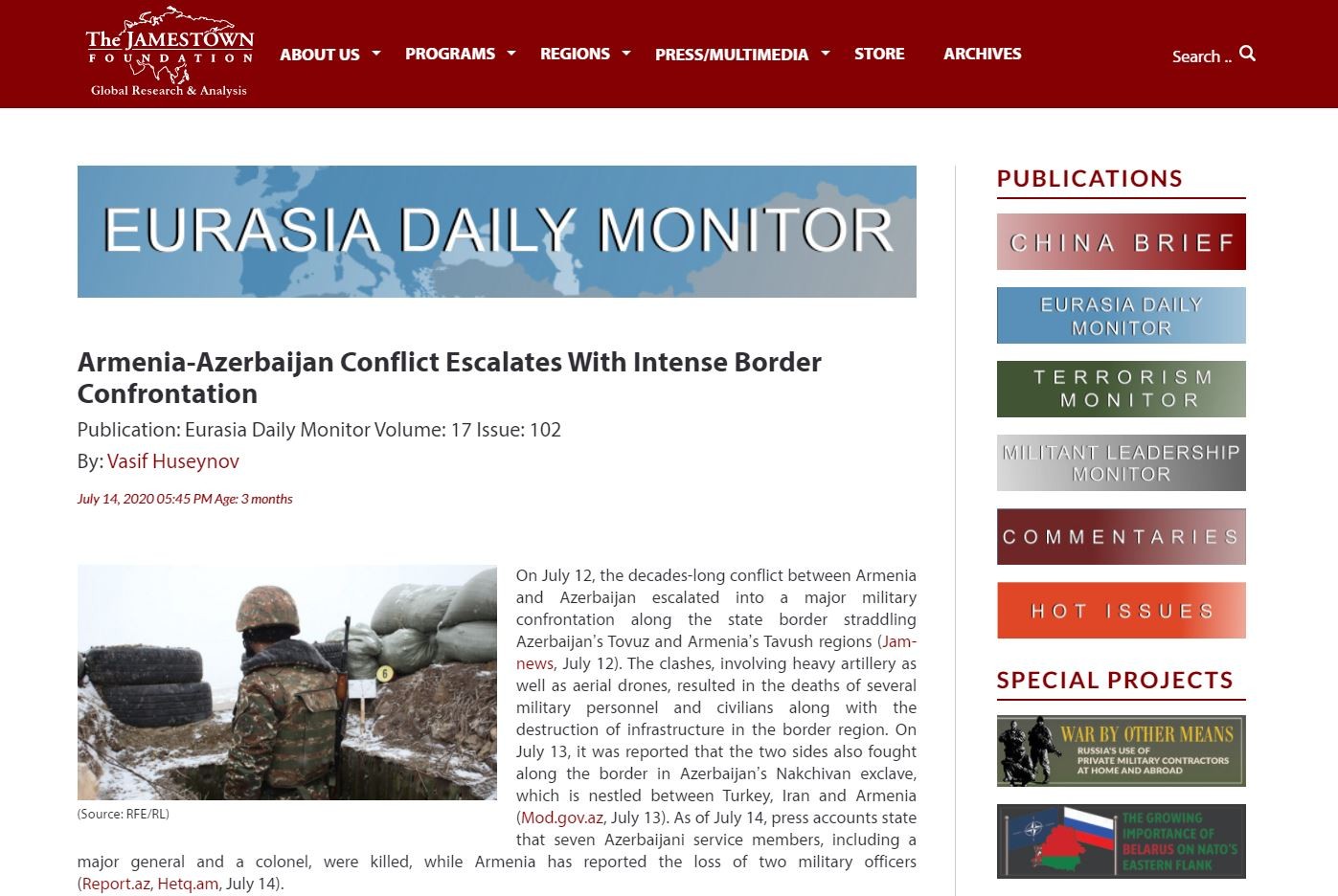 “Armenia – Azerbaijan Conflict Escalates with Intense Border Confrontation