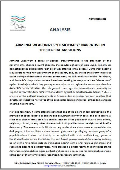  Armenia weaponizes “democracy” narrative in territorial ambitions
