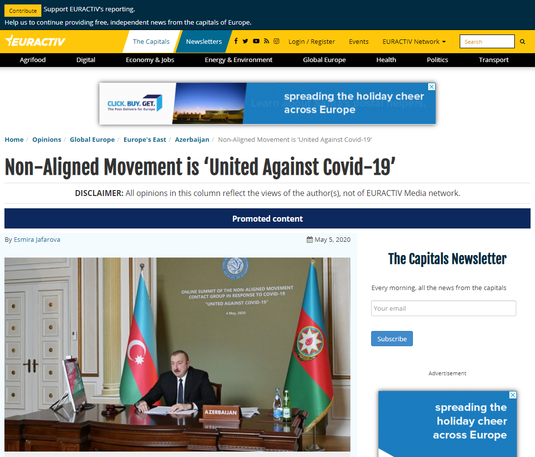 Non-Aligned Movement is ‘United Against Covid-19’